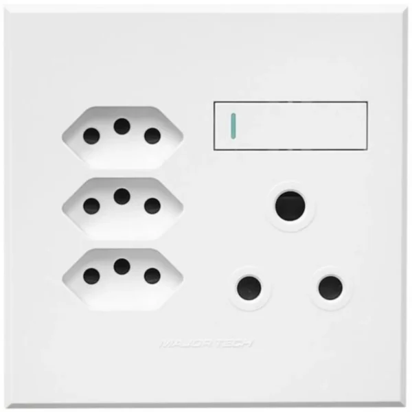 VETI3 SINGLE RSA + TRIPLE V-SLIM SOCKET WHT - 3VW25