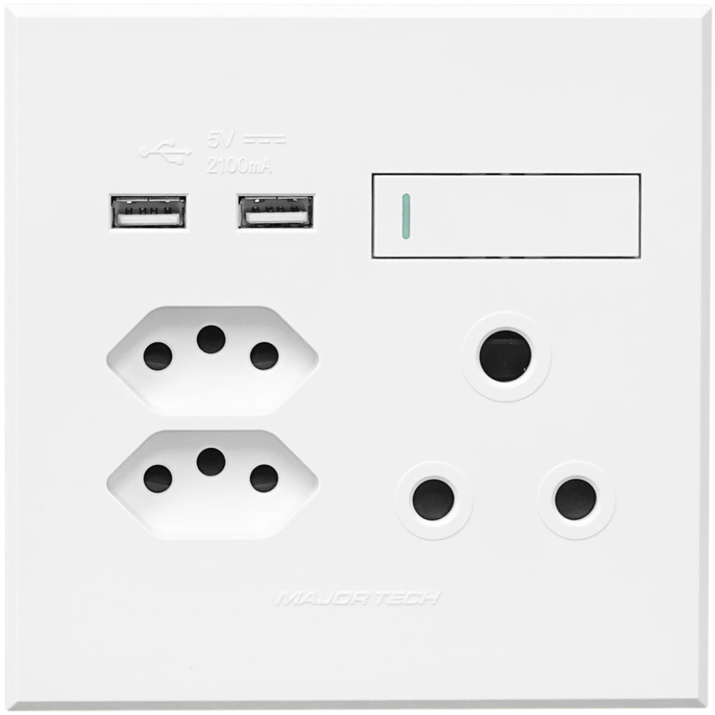VETI3 SINGLE RSA + DOUBLE USB SOCKET WHT - 3VW27