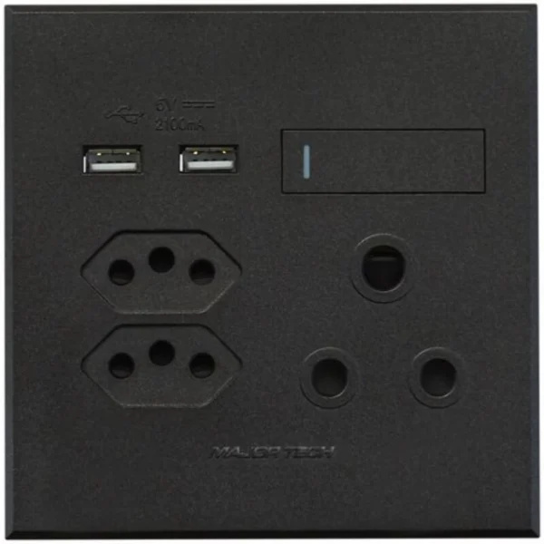 VETI3 SINGLE RSA + DOUBLE V-SLIM + DOUBLE USB SOCKET GG - 3V27GG