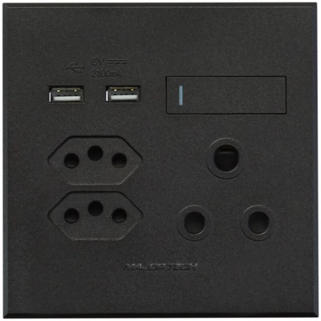 VETI3 SINGLE RSA + DOUBLE V-SLIM + DOUBLE USB SOCKET GG - 3V27GG