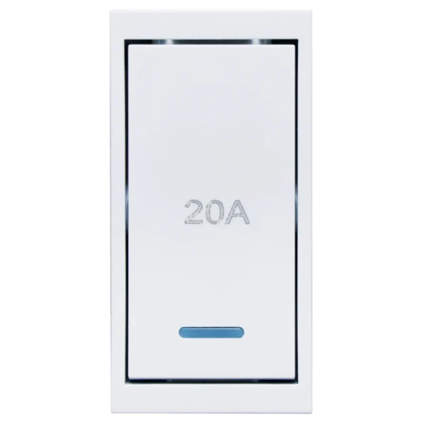 VETI3 DBL POLE 20A SWITCH MODULE  WHT