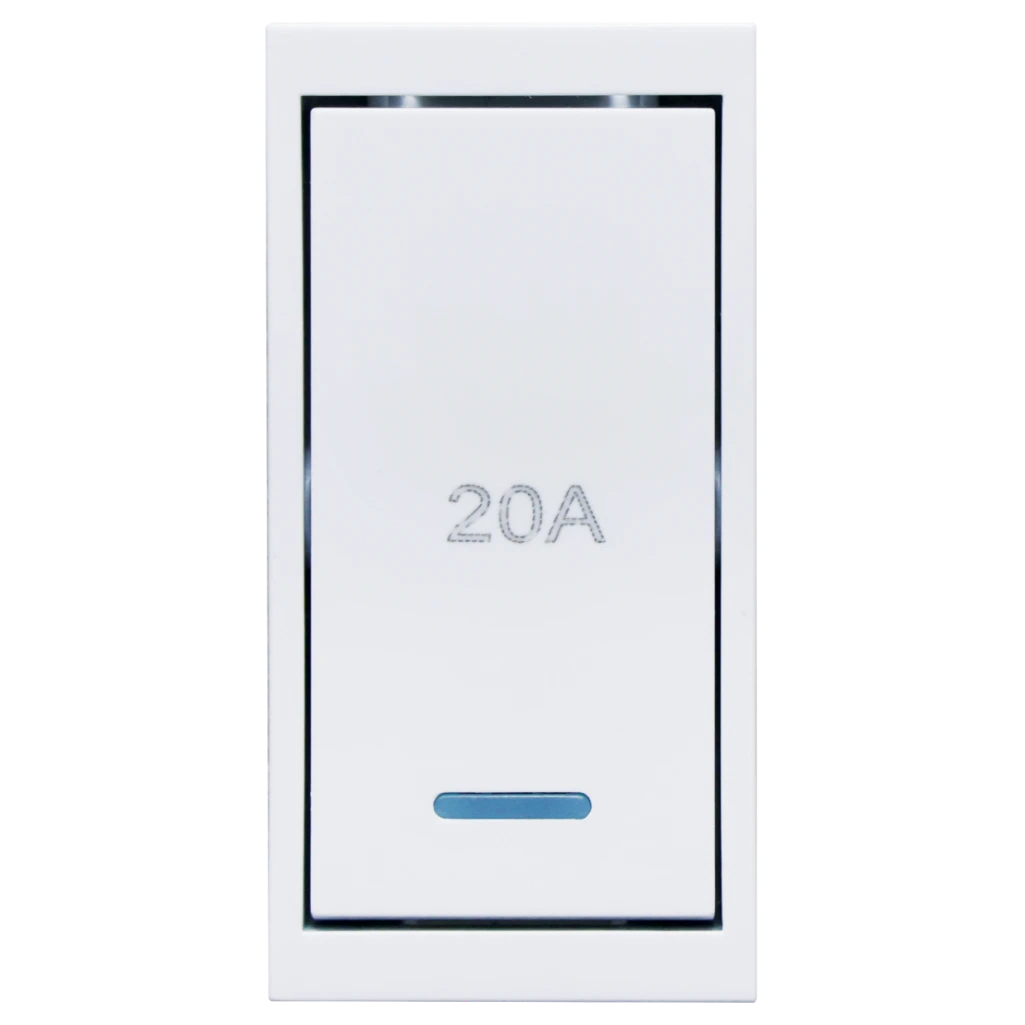 VETI3 DBL POLE 20A SWITCH MODULE  WHT