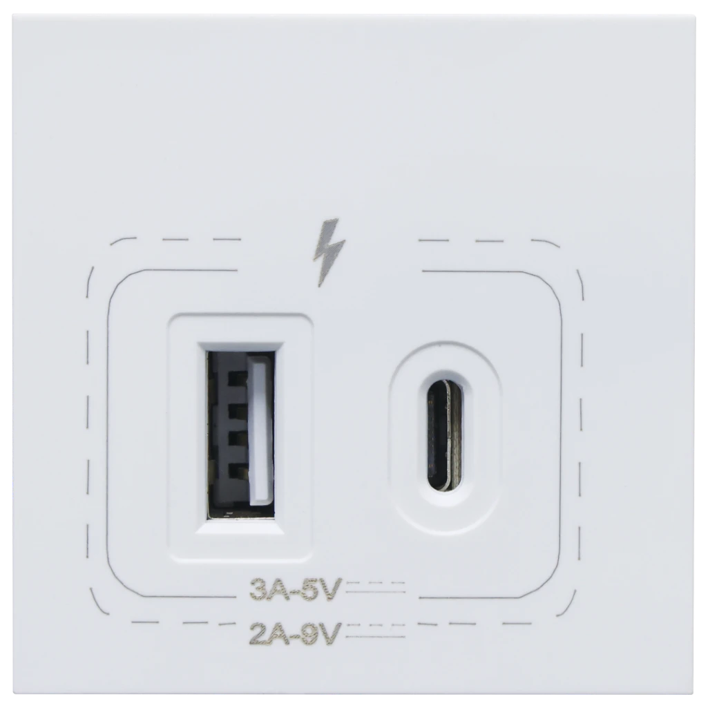 VETI3 18W COMBO USB A & C TYPE SOCKET MODULE WHT