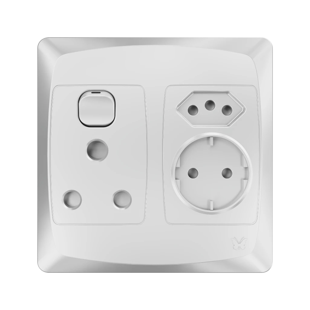 MES SINGLE + SHUCKO + EURO S/SOCKET 4X4 WHITE