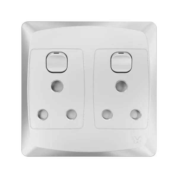 MES DOUBLE S/SOCKET 4X4 WHITE