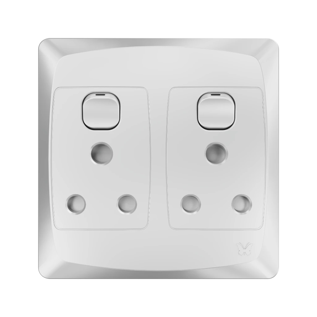 MES DOUBLE S/SOCKET 4X4 WHITE