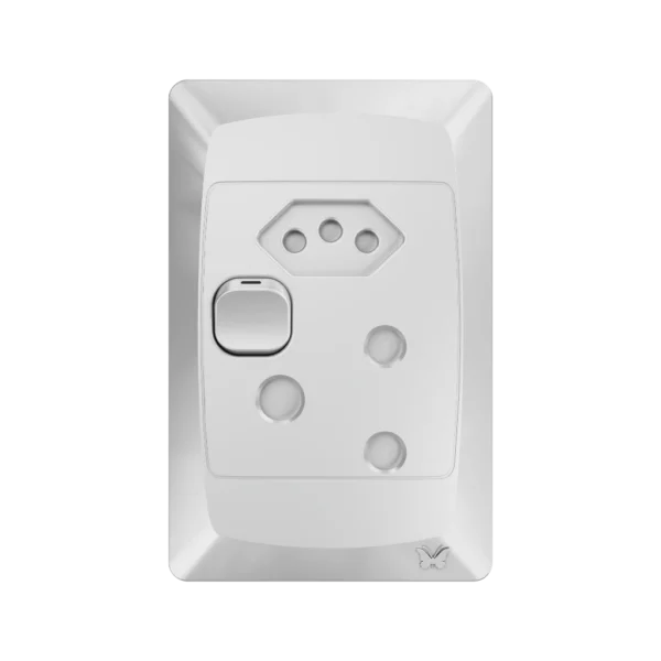 MES HORIZONTAL SINGLE + EURO S/SOCKET 4X2 WHITE
