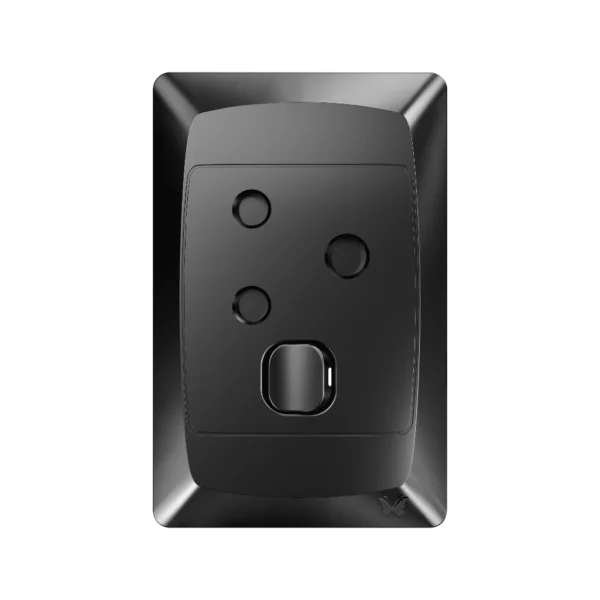 MES HORIZONTAL S/SOCKET 4X2 BLACK