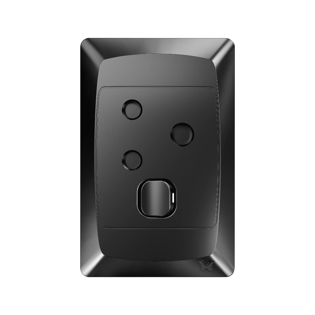 MES HORIZONTAL S/SOCKET 4X2 BLACK