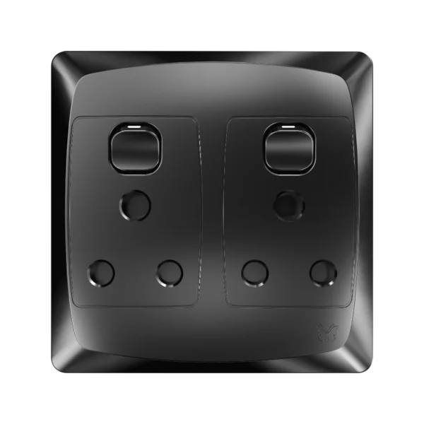 MES DOUBLE S/SOCKET 4X4 BLACK