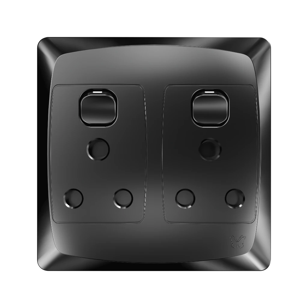 MES DOUBLE S/SOCKET 4X4 BLACK