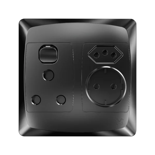 MES SINGLE + SHUCKO + EURO S/SOCKET 4X4 BLACK