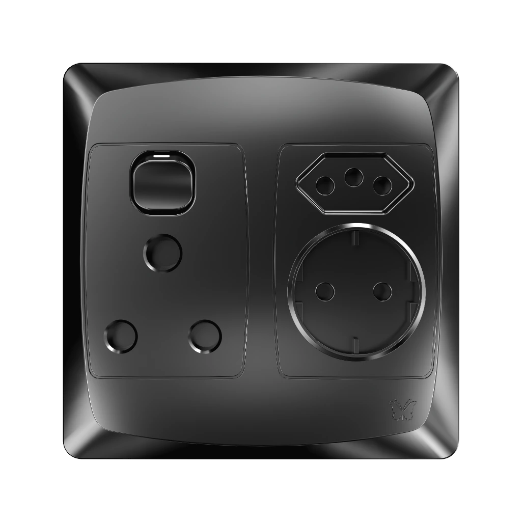 MES SINGLE + SHUCKO + EURO S/SOCKET 4X4 BLACK