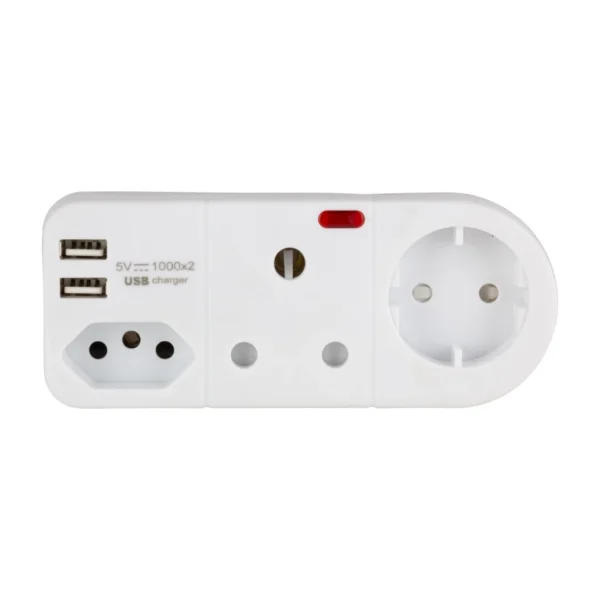ADAPTOR 1X16A 1X16A NEW 1XSCH 2XUSB 1A - EP53USB