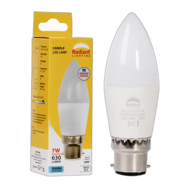 LED 7W B22 CANDLE FROSTED 5000K RD - RLL017