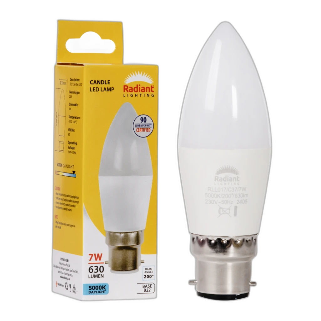 LED 7W B22 CANDLE FROSTED 5000K RD - RLL017