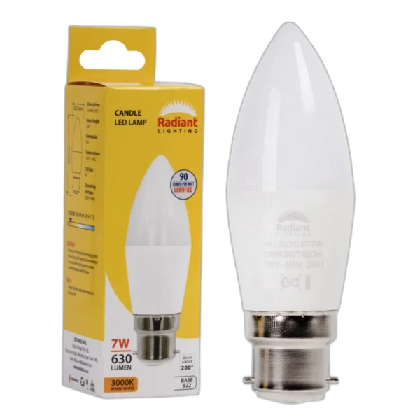 LED 7W B22 CANDLE FROSTED 3000K RD - RLL020