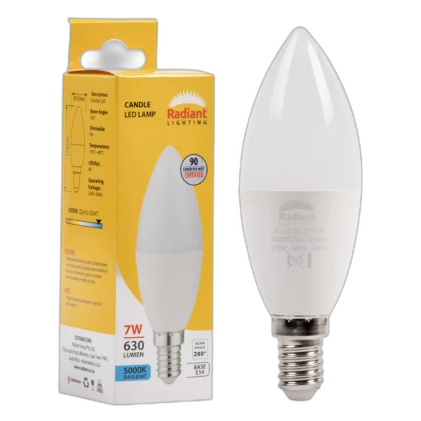 LED 7W E14 CANDLE FROSTED 5000K RD - RLL015