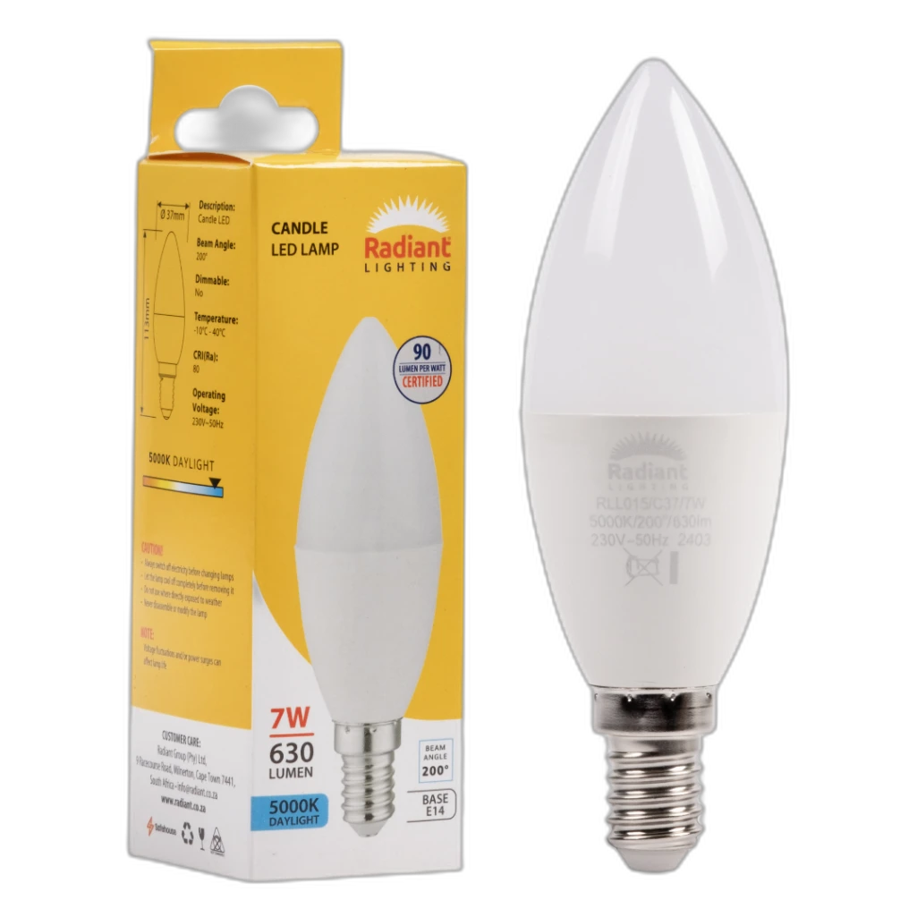 LED 7W E14 CANDLE FROSTED 5000K RD - RLL015