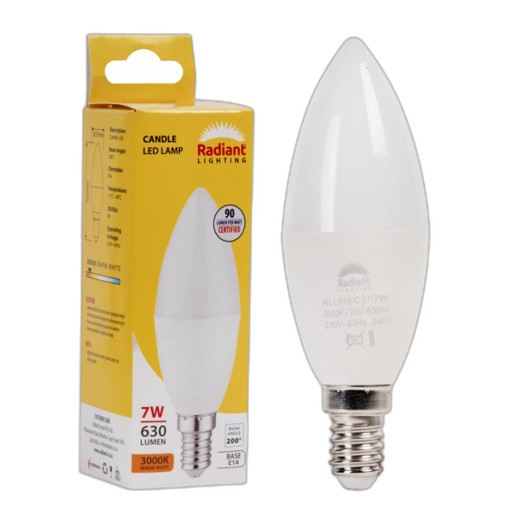 LED 7W E14 CANDLE FROSTED 3000K RD - RLL018
