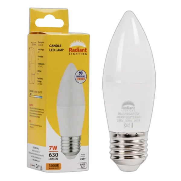 LED 7W E27 CANDLE FROSTED 3000K RD - RLL019