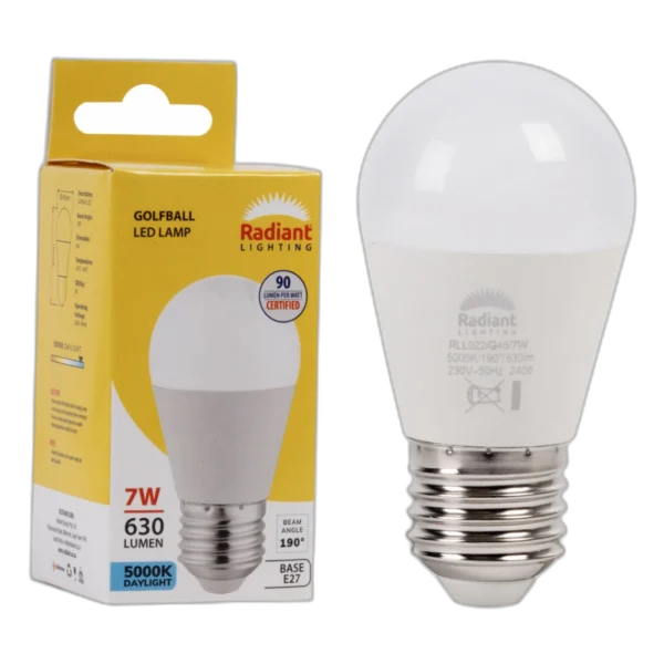 LED 7W E27 GOLF BALL FROSTED 5000K RD - RLL022
