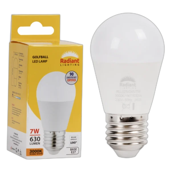 LED 7W E27 GOLF BALL FROSTED 3000K RD - RLL025