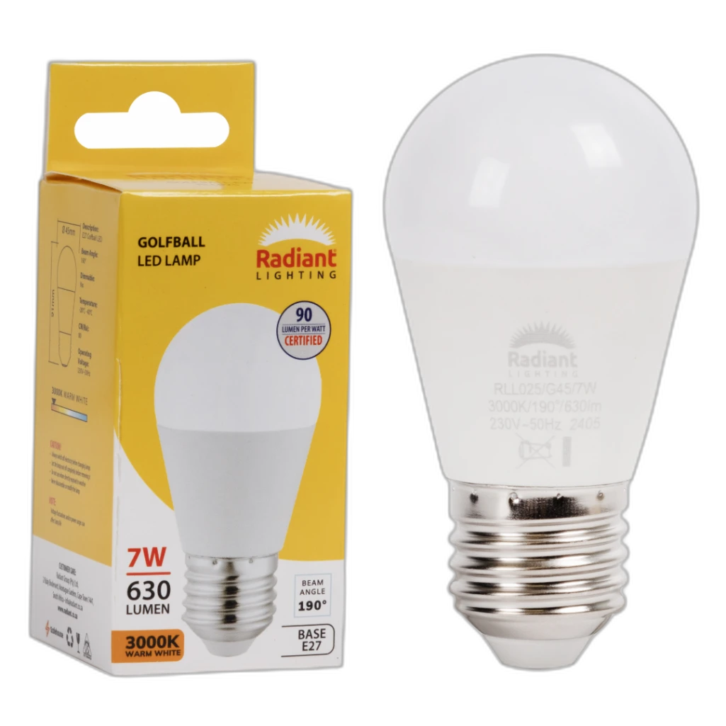 LED 7W E27 GOLF BALL FROSTED 3000K RD - RLL025