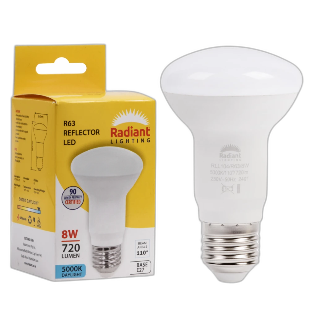 LED 8W E27 R63 REFLECTOR 5000K RD - RLL104
