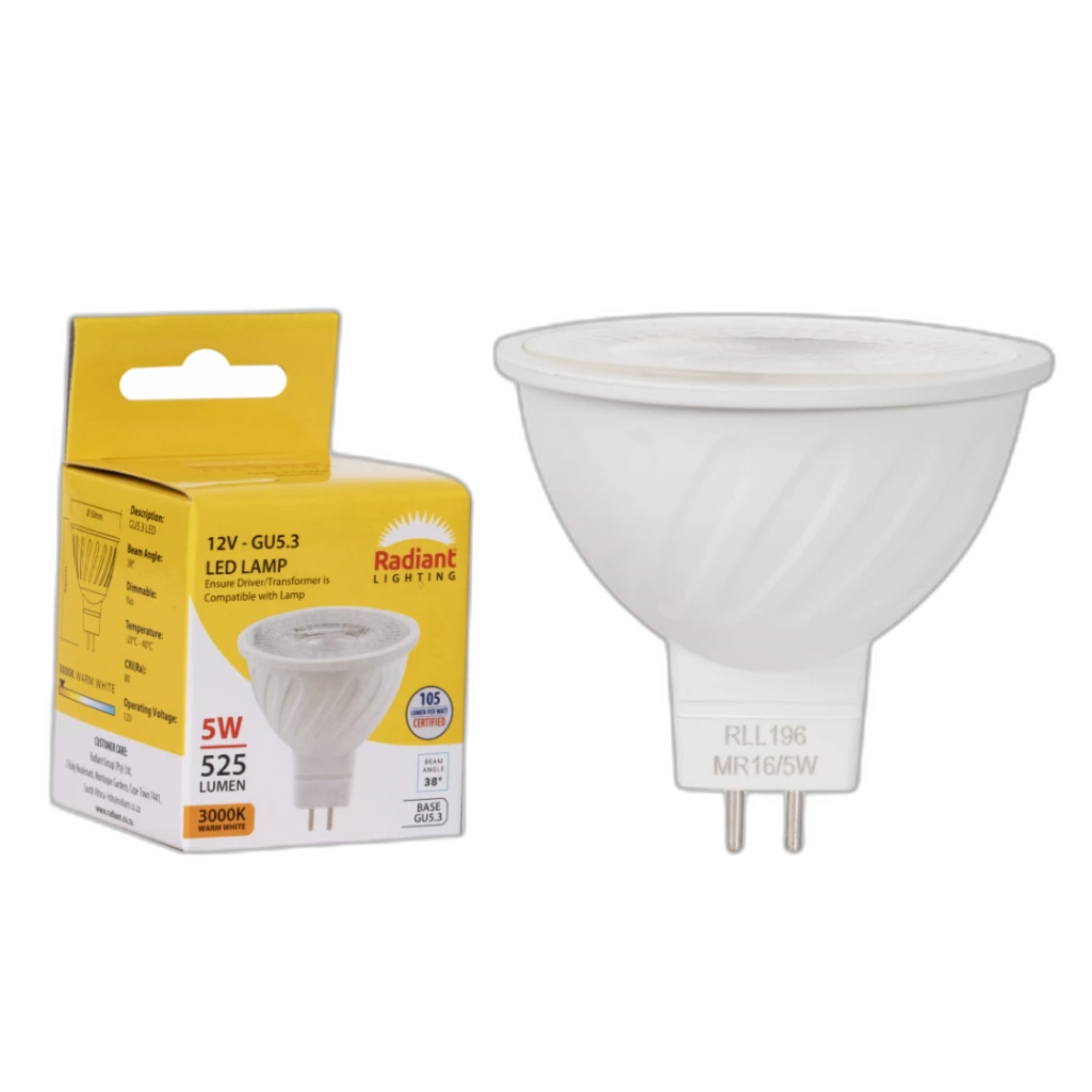 LED 5W MR16 12V 3000K RD - RLL196