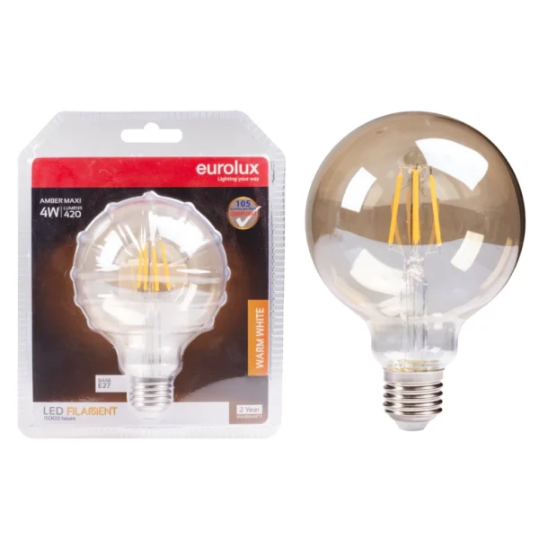 LED 4W E27 MINI MAXI AMBER FILAMENT 2500K EU - G514ES