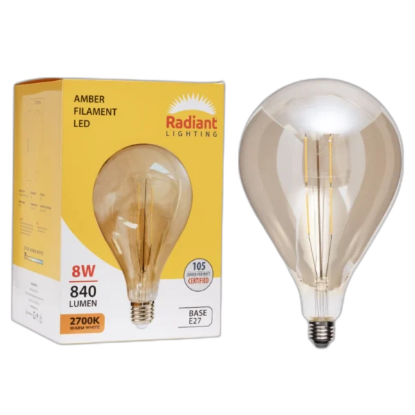 LED 5W E27 ROUND AMBER FILAMENT 2200K RD - RLL112