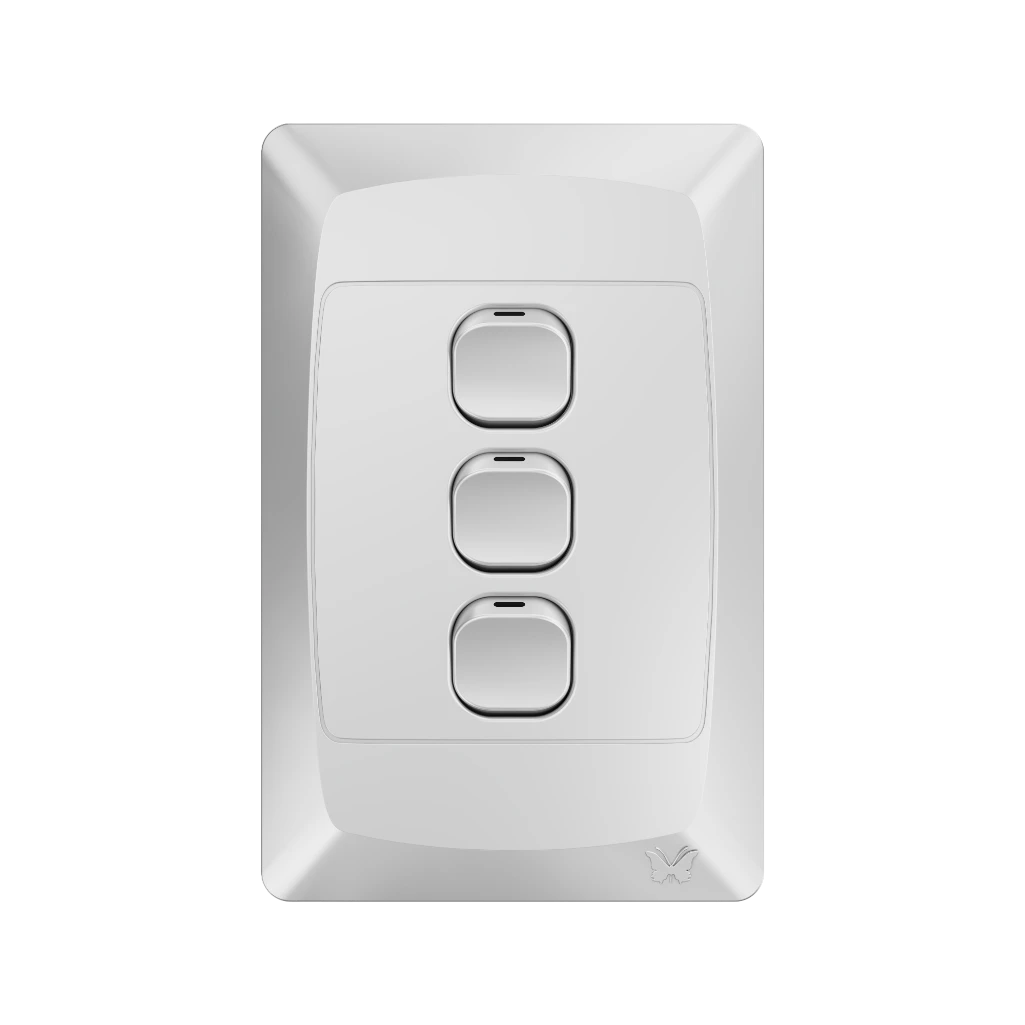 MES 3L 1W SWITCH 4X2 WHITE