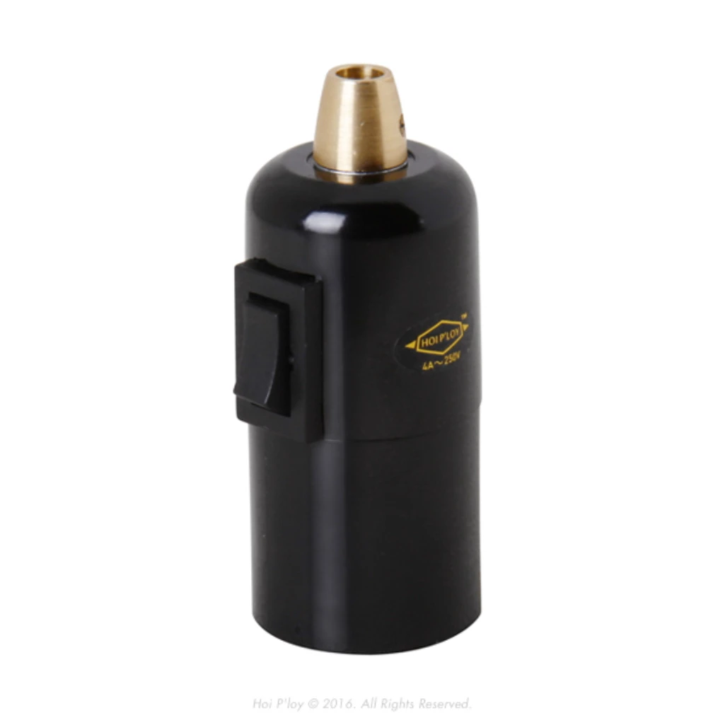 LAMP HOLDER WITH SWITCH AND BRASS - LH-BS-BR-GS