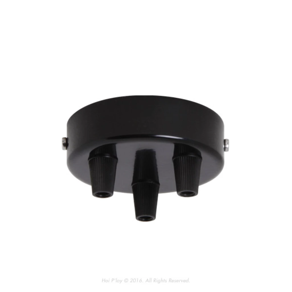 CEILING CUP SMALL 3HOLE BLACK NYLON - CC-S-BL-BN-3