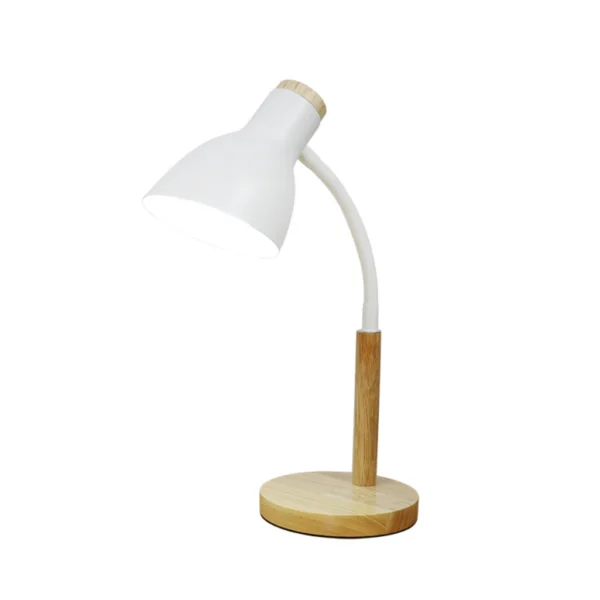 METAL & WOOD WHITE TABLE LAMP - TL667 WHIT