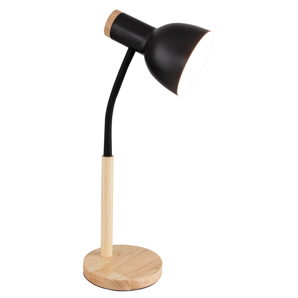 METAL & WOOD BLACK TABLE LAMP - TL668 BLACK