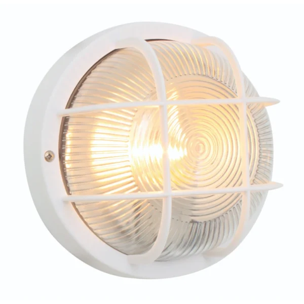 BULKHEAD ROUND GRID PLASTIC WHITE EU- B110W