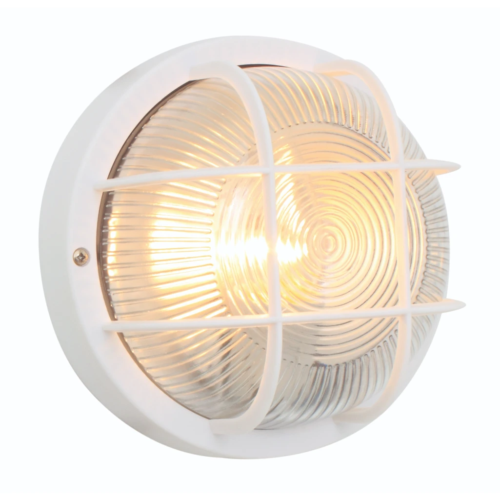 BULKHEAD ROUND GRID PLASTIC WHITE EU- B110W