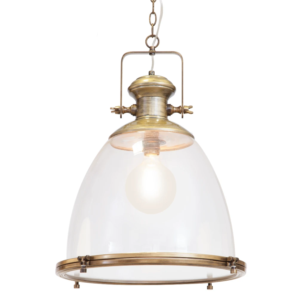 PENDANT VINTAGE CLEAR A/BRASS E27