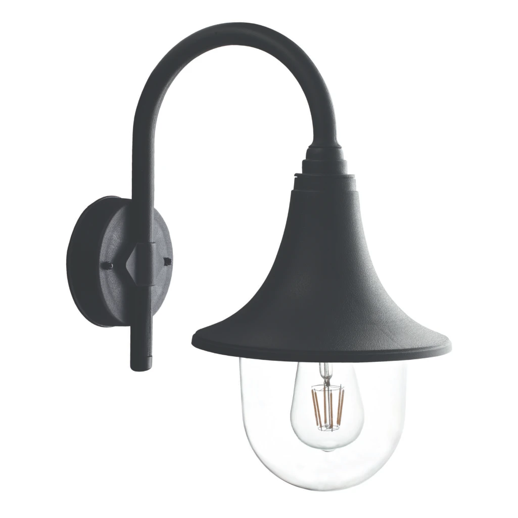 WALL LIGHT PVC OUTDOOR BR - L333 BLACK