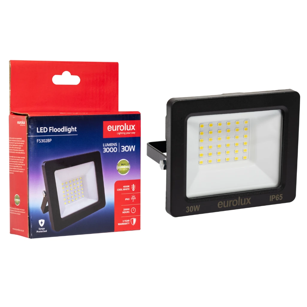 FLOODLIGHT 30W LED 4000K BLACK – FS302BP EUR