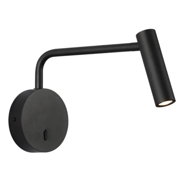 WB377 SWITCHABLE 3W LED WALL LIGHT 4000K SAND BLACK MOVEABLE BR