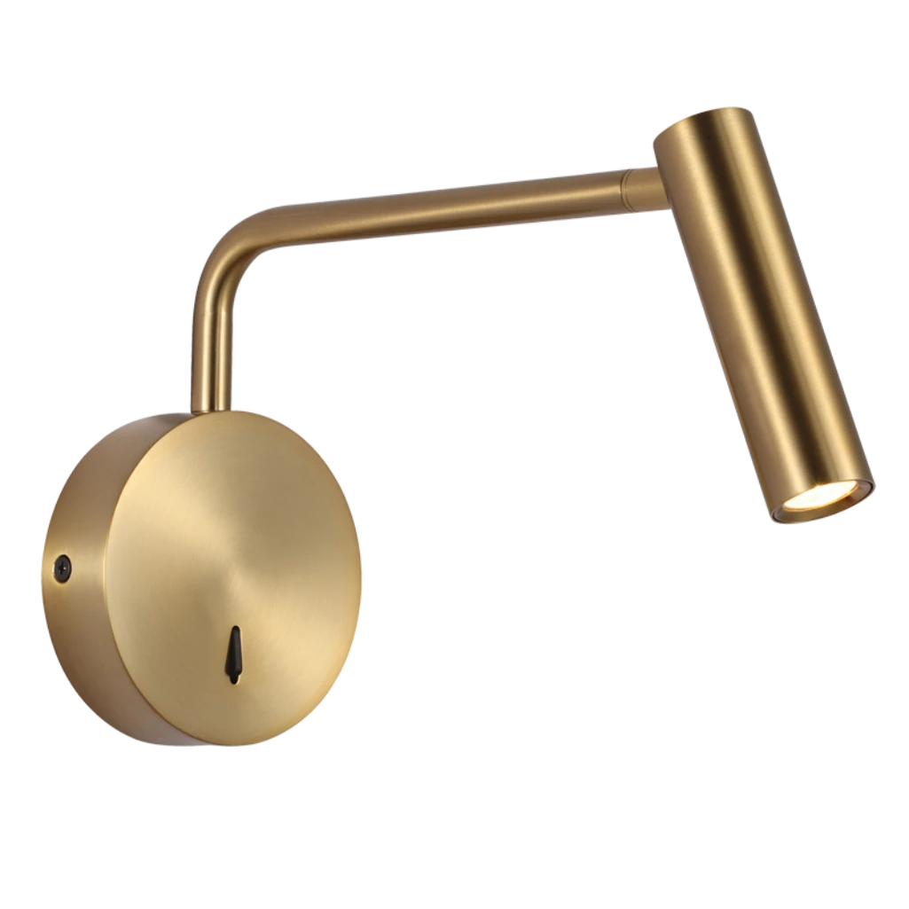 WB379 SWITCHABLE 3W LED WALL LIGHT 4000K GOLD MOVEABLE BR