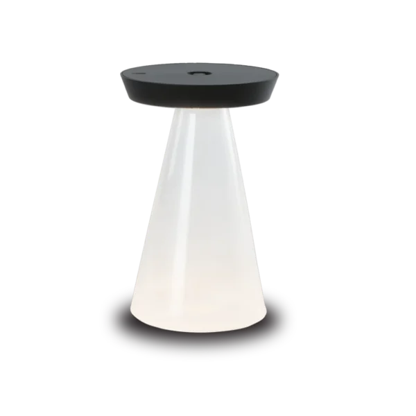 TORUS GLASS RECHARGEABLE TABLE/L BLK 2.5W WW DIMM UB.366402