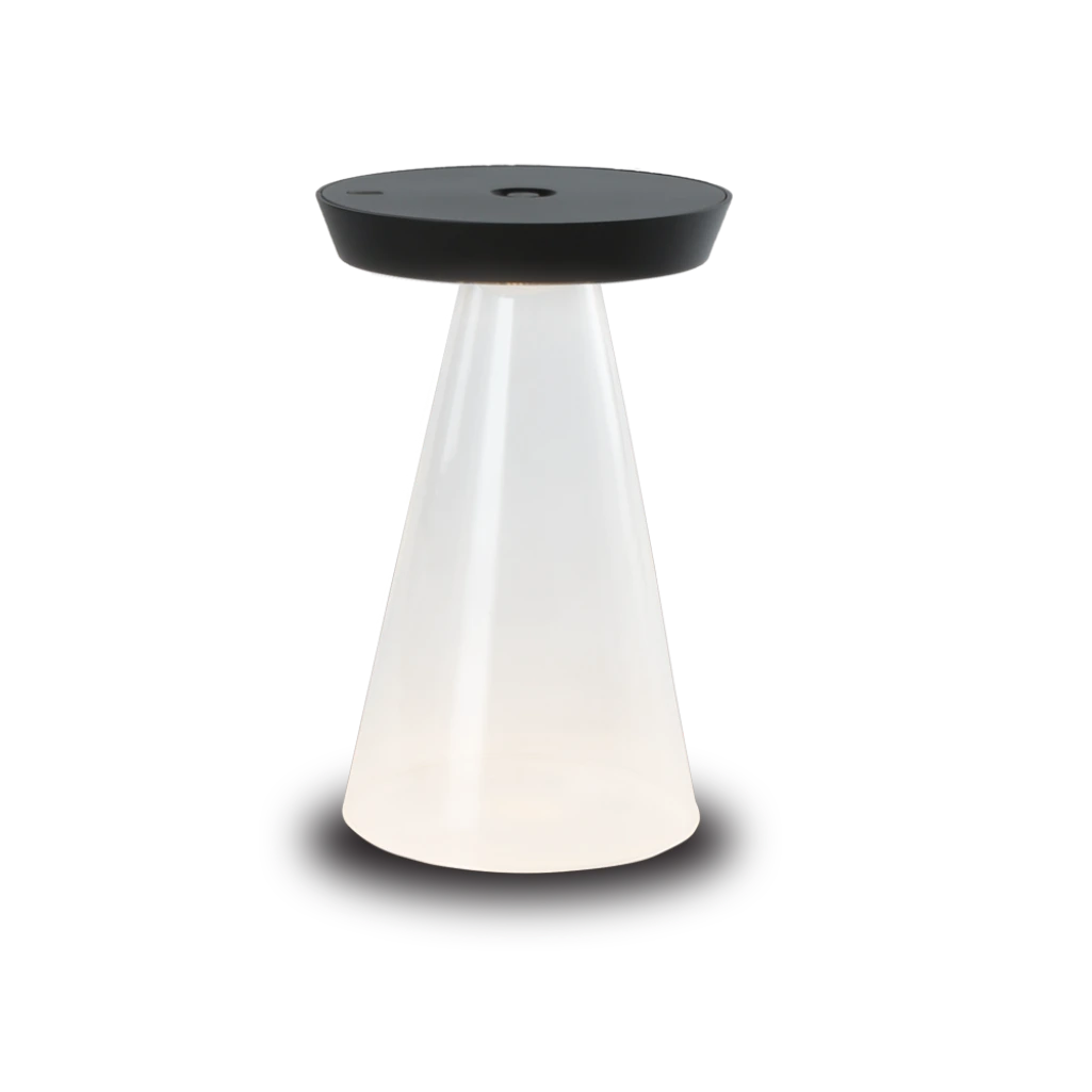 TORUS GLASS RECHARGEABLE TABLE/L BLK 2.5W WW DIMM UB.366402