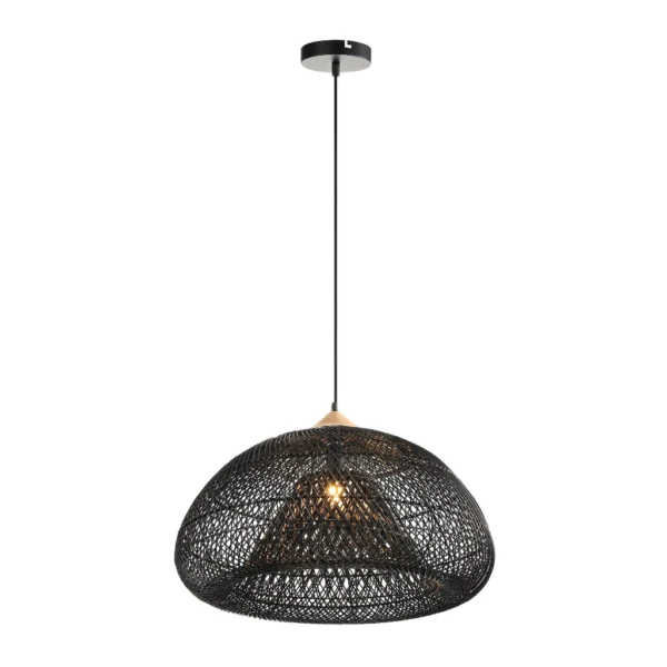 PENDANT E27 600X380 BLACK RATTAN LLG147/04 EAG